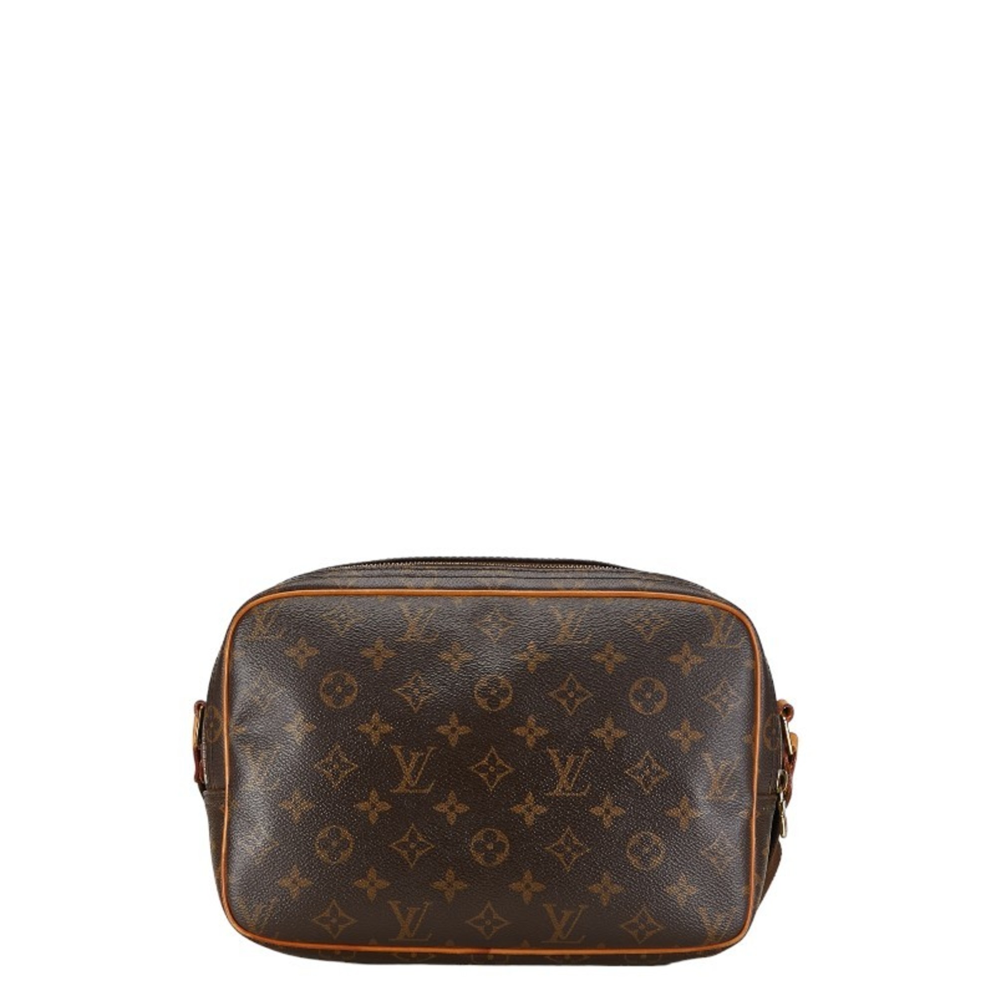 Louis Vuitton Monogram Reporter PM Shoulder Bag M45254 Brown PVC Leather Women's LOUIS VUITTON