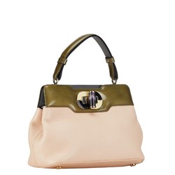 BVLGARI Isabella Rossellini Handbag Shoulder Bag Light Pink Multicolor Leather Enamel Women's