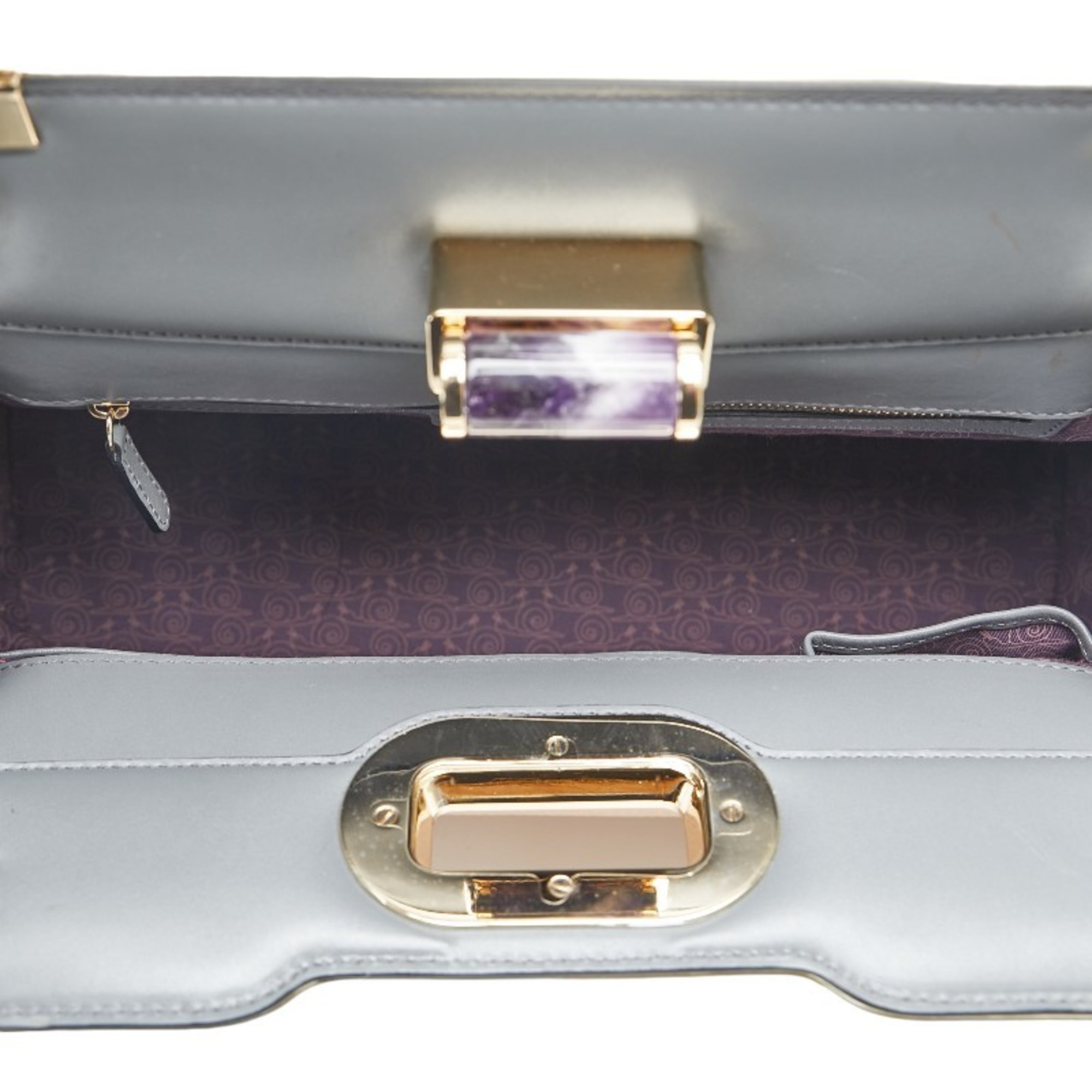 BVLGARI Isabella Rossellini Handbag Shoulder Bag Light Pink Multicolor Leather Enamel Women's