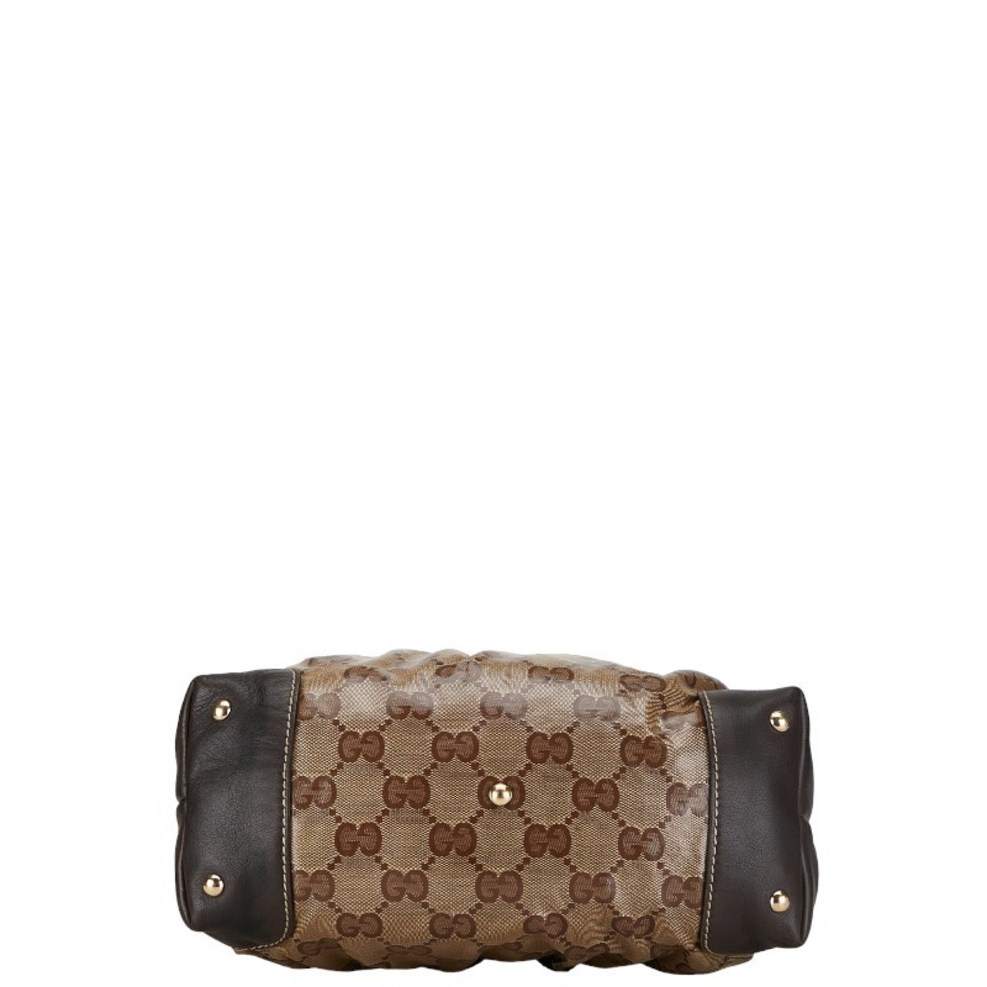 Gucci GG Crystal Handbag Tote Bag 223964 Beige Brown PVC Leather Women's GUCCI