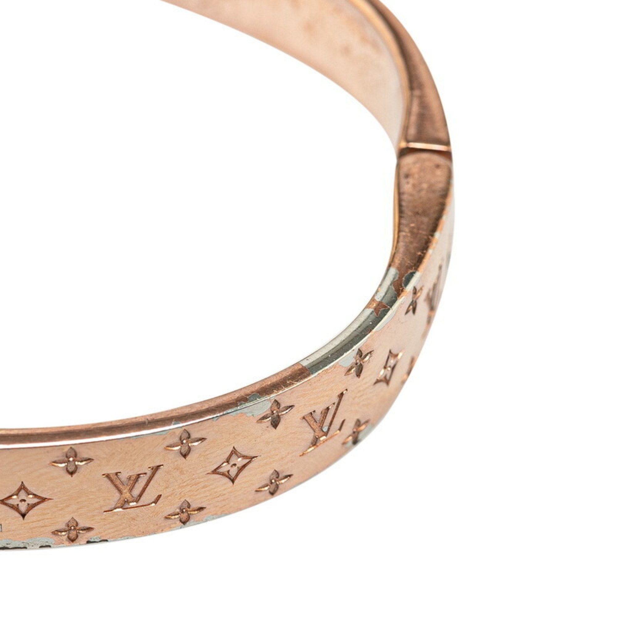 Louis Vuitton Cuff Nanogram Bangle Bracelet Size S M00253 Pink Gold Plated Women's LOUIS VUITTON