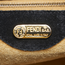 FENDI FF Tote Bag Shoulder Black Suede Women's