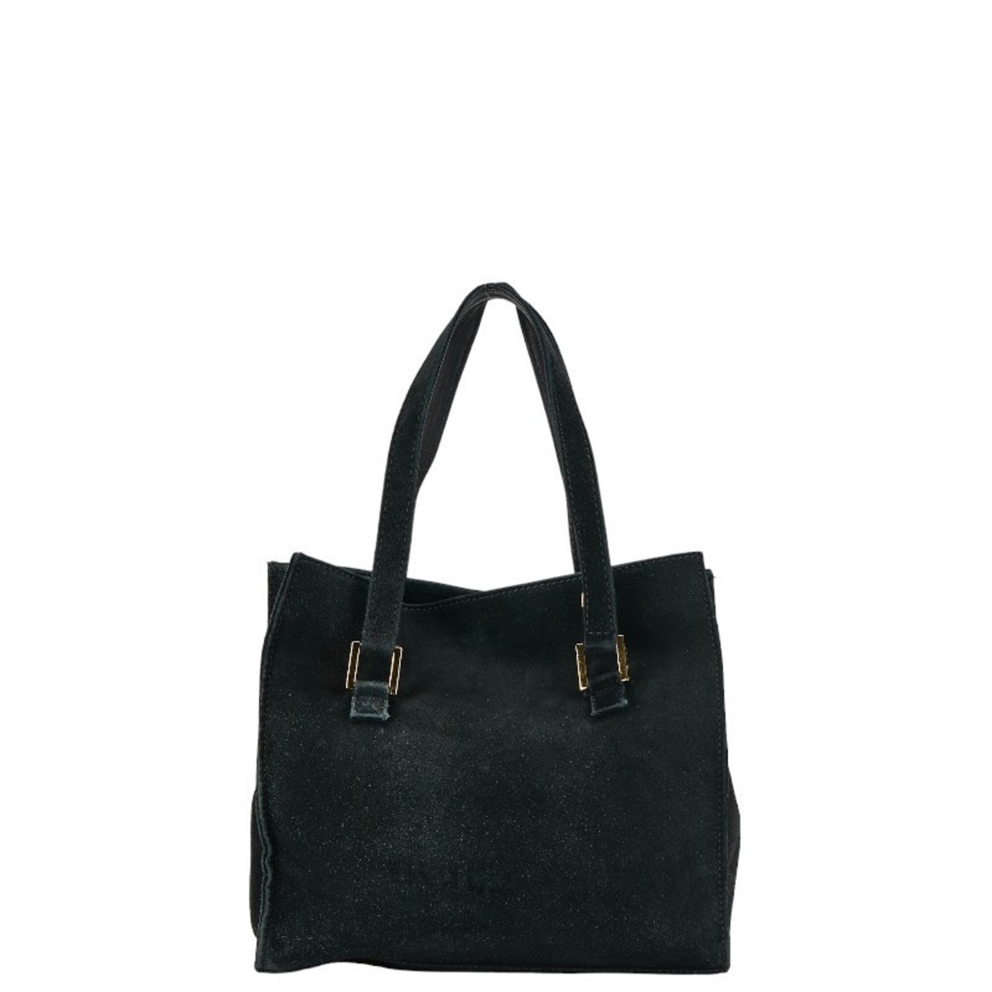 FENDI FF Tote Bag Shoulder Black Suede Women's