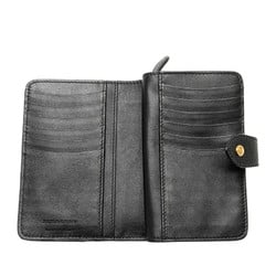 Burberry Mega Check Bi-fold Wallet Round Brown Black Multicolor Canvas Leather Women's BURBERRY
