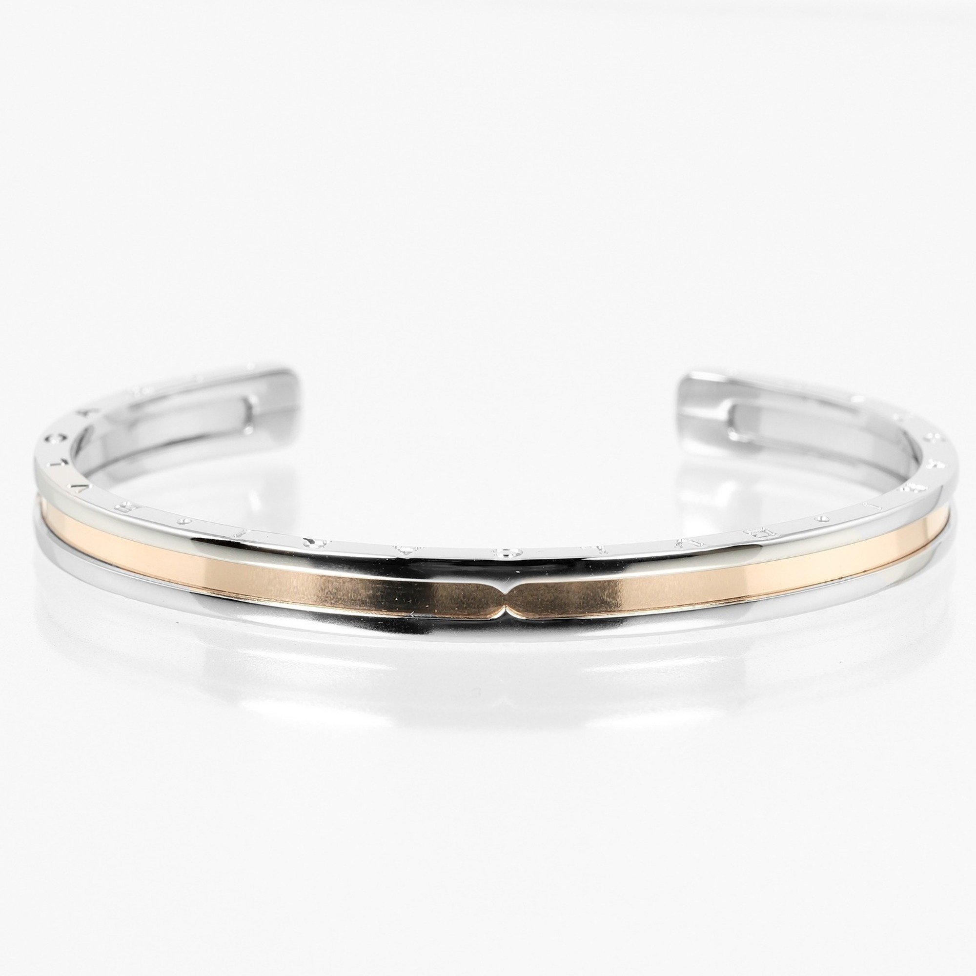 BVLGARI B.zero1 SM Bracelet, wrist size 15.5cm, K18PG, pink gold, stainless steel, approx. 12.35g