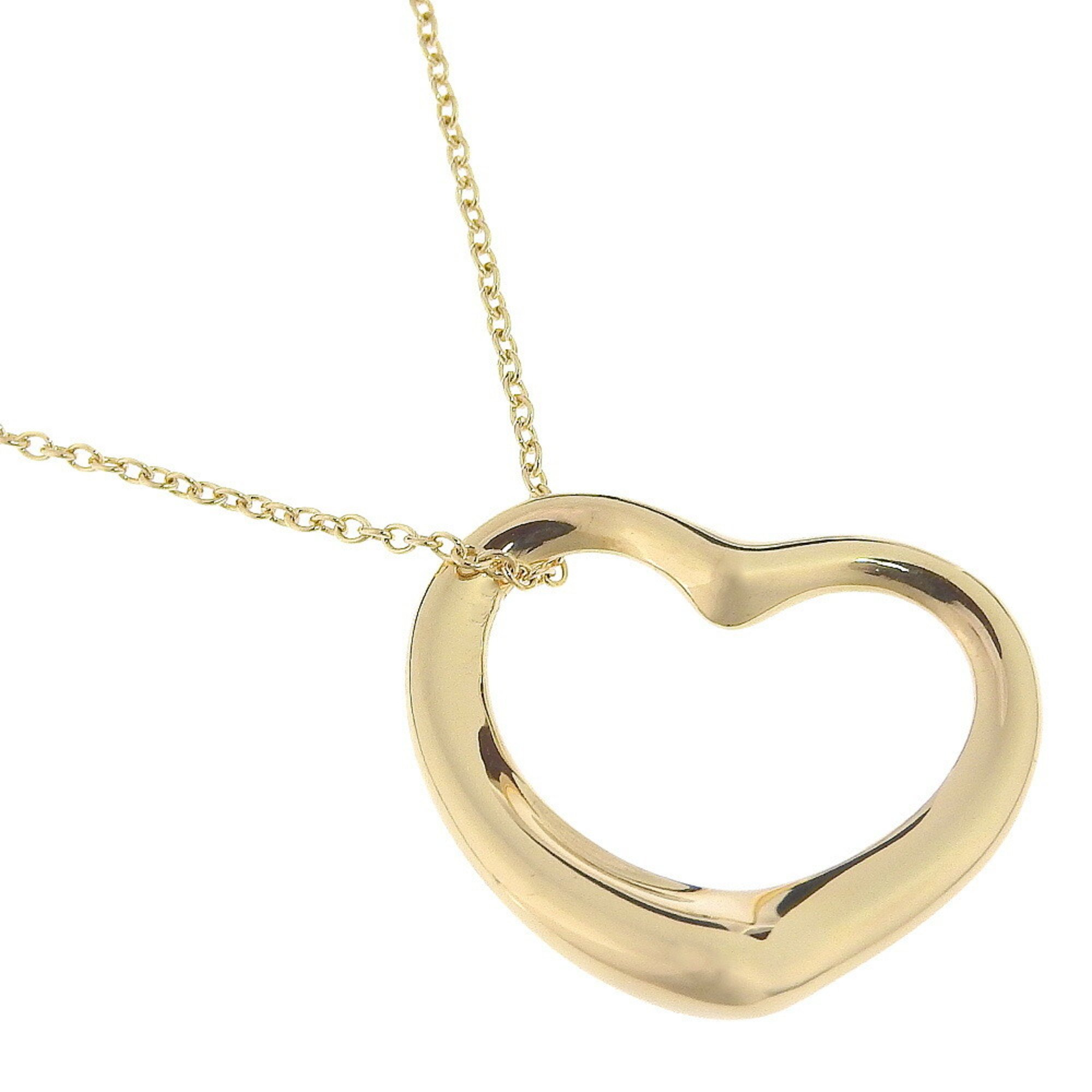 Tiffany & Co. Elsa Peretti Heart Necklace, 18K Yellow Gold, Approx. 5.3g, Open Heart, Women's