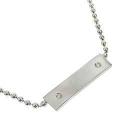 Gucci Necklace, 18K White Gold x Diamond, Approx. 16.1g, Unisex