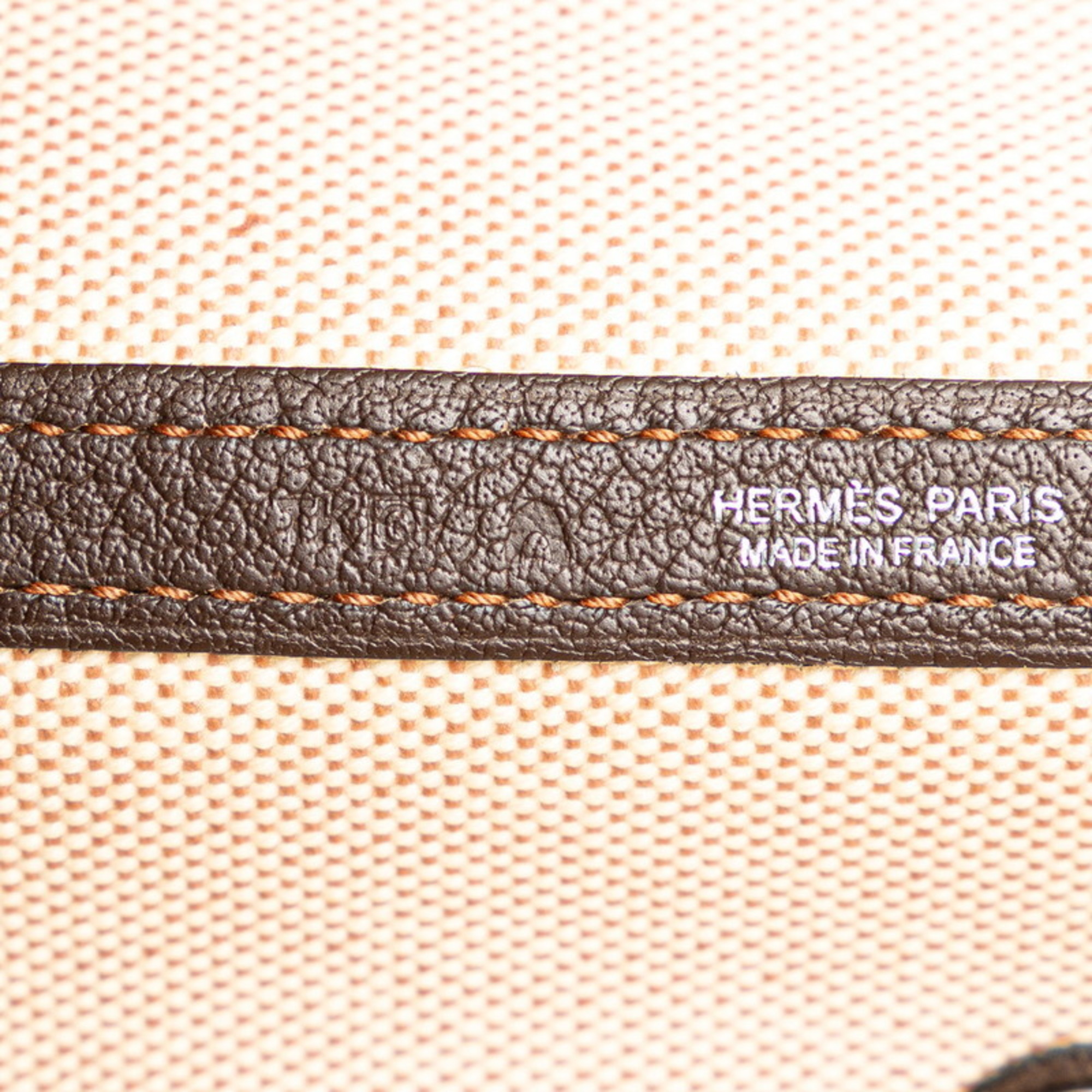 Hermes Garden PM Tote Bag Natural Brown Toile H Women's HERMES