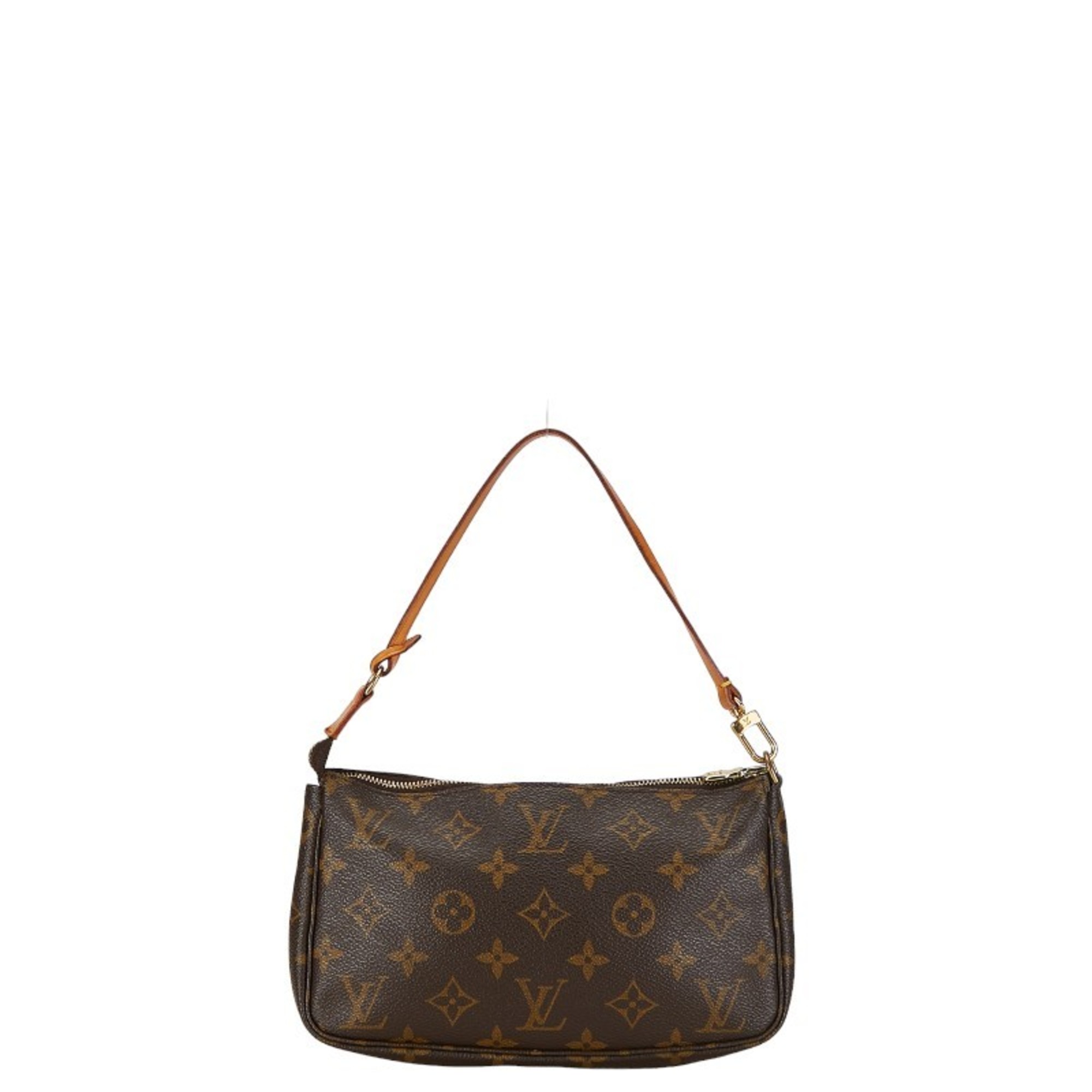 Louis Vuitton Monogram Pochette Accessoires Shoulder Bag M51980 Brown PVC Leather Women's LOUIS VUITTON