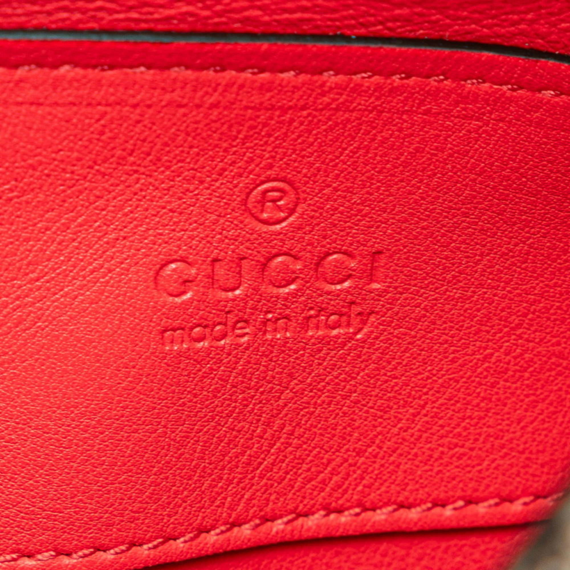 Gucci GG Supreme Small Heart LOVE Chain Shoulder Bag 678131 Beige Red PVC Leather Women's GUCCI