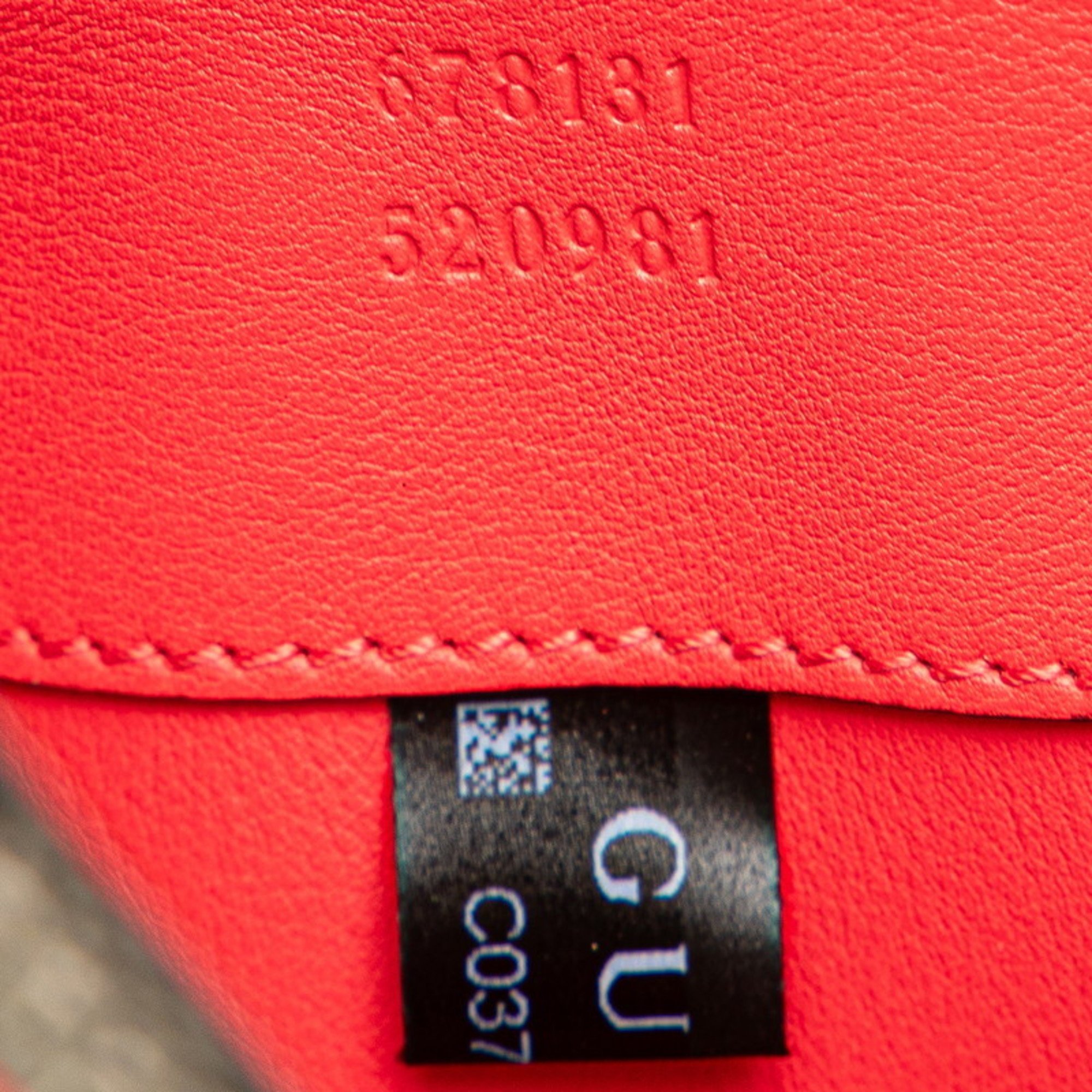 Gucci GG Supreme Small Heart LOVE Chain Shoulder Bag 678131 Beige Red PVC Leather Women's GUCCI