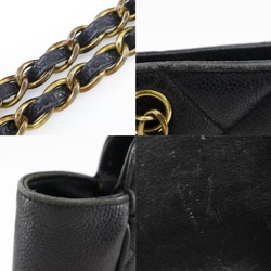 CHANEL Chain Shoulder Bag Caviar Skin Black ChainShoulder Women's