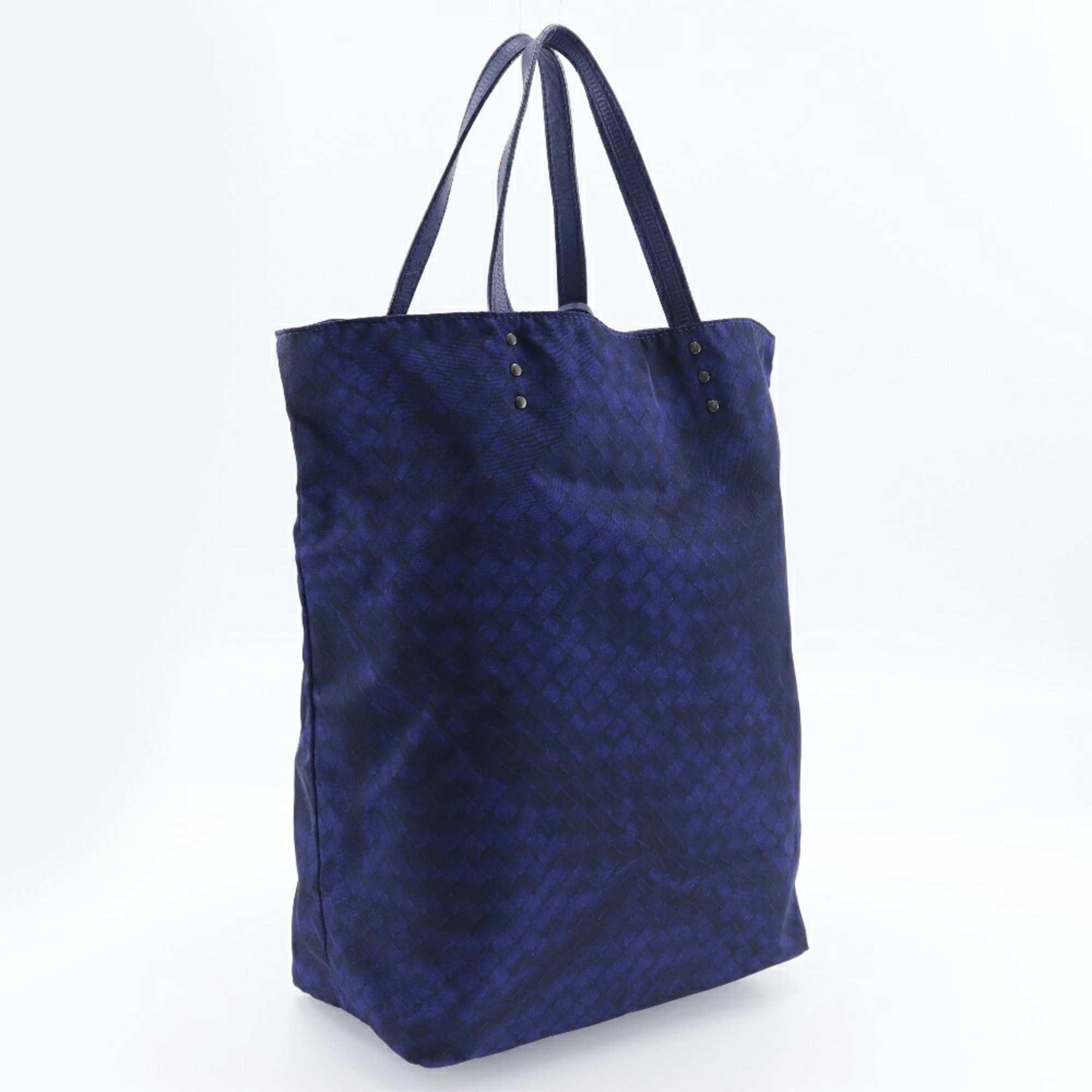 Bottega Veneta Intrecciato Illusion Tote Bag, Navy Blue, Nylon, Intrusion, Unisex