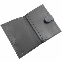 LOEWE Wallet Anagram W Leather Black Bi-fold Compact 11469