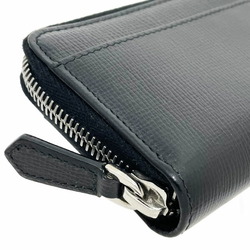 Bally Coin Case B Round Purse Leather Black BALLY Card Holder Men's 12204