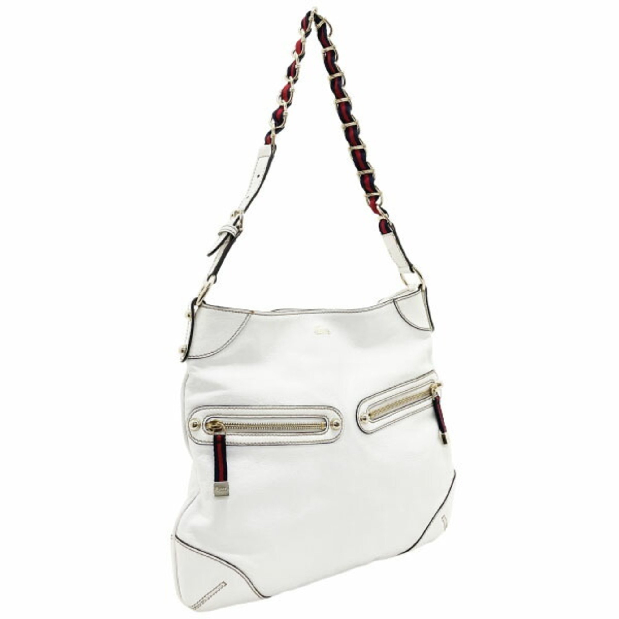 Gucci Handbag Shelly Chain Shoulder Bag Leather White 154392 GUCCI