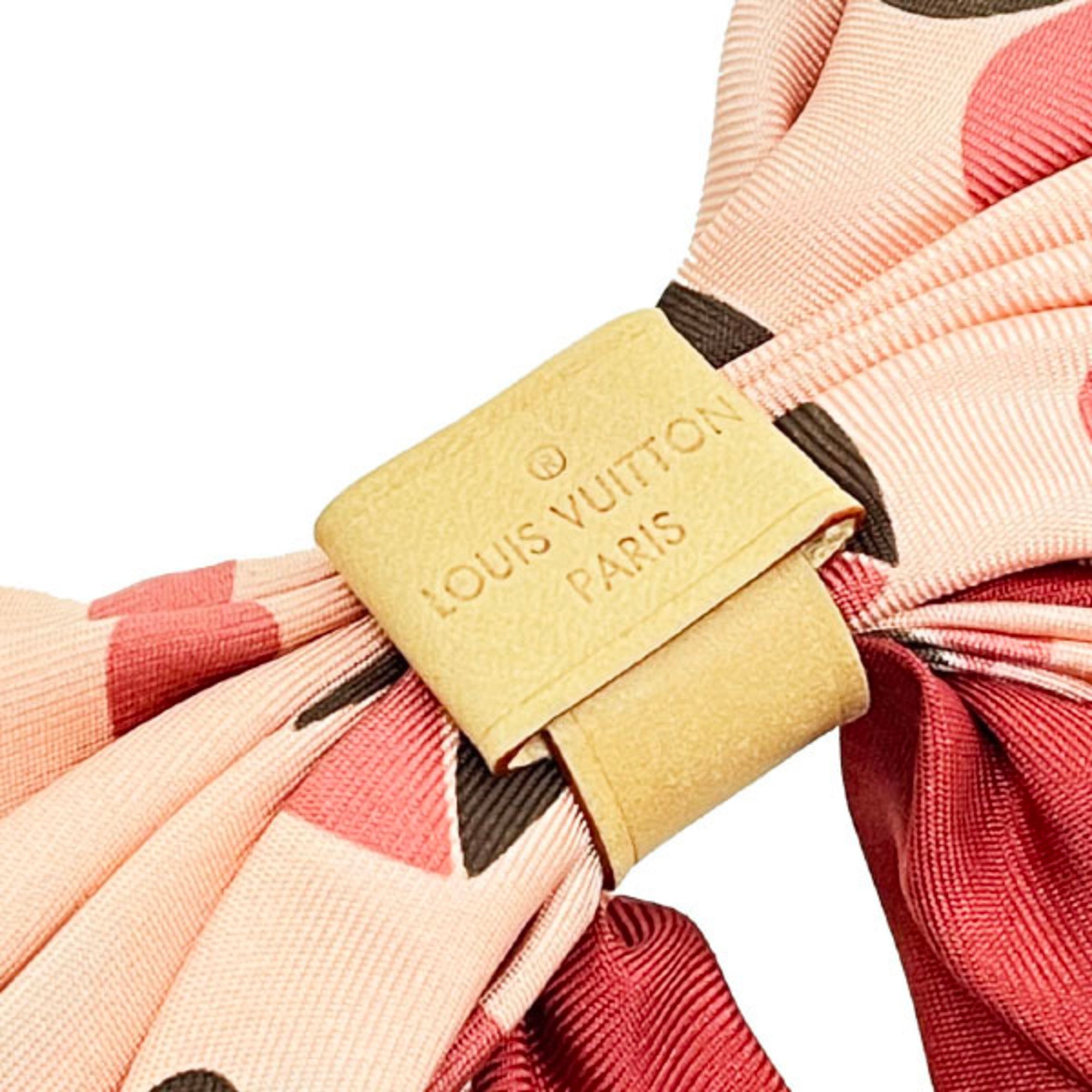 Louis Vuitton Scarf Muffler Ribbon Silk Salmon Pink M74434 LOUIS VUITTON Clasp Women's 5758