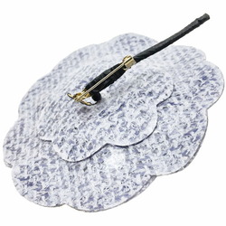 CHANEL Brooch Camellia Corsage Tweed-like Vinyl-coated Grey Flower Pin - Women's 8857