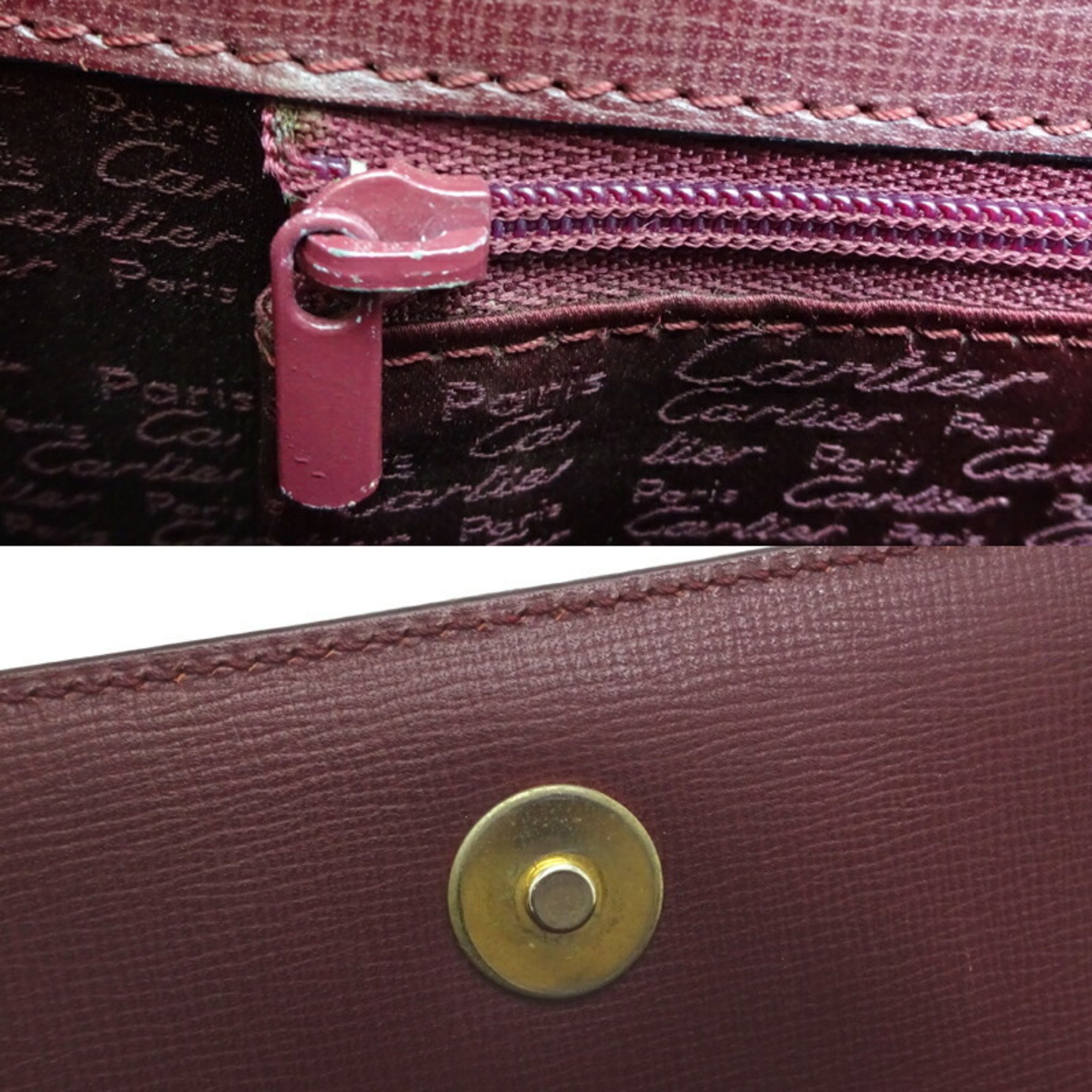 Cartier Must Line Clutch Bag for Women and Men, Second Bag, Leather, Bordeaux