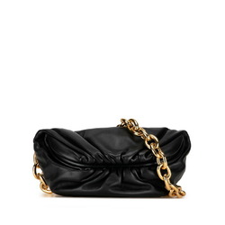 Bottega Veneta The Chain Pouch Handbag Shoulder Bag Black Leather Women's BOTTEGAVENETA