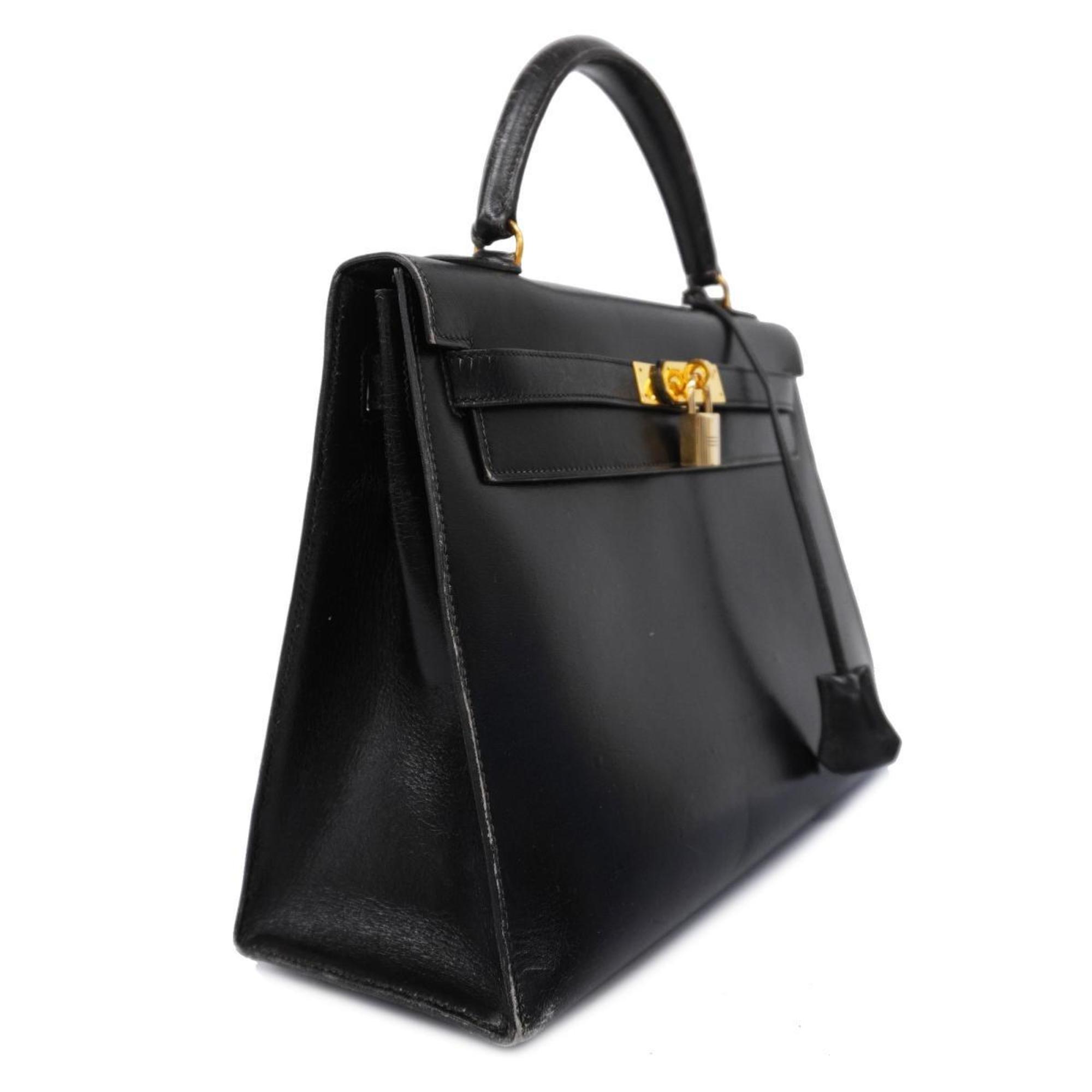 Hermes handbag Kelly 32 〇T engraved box calf black ladies