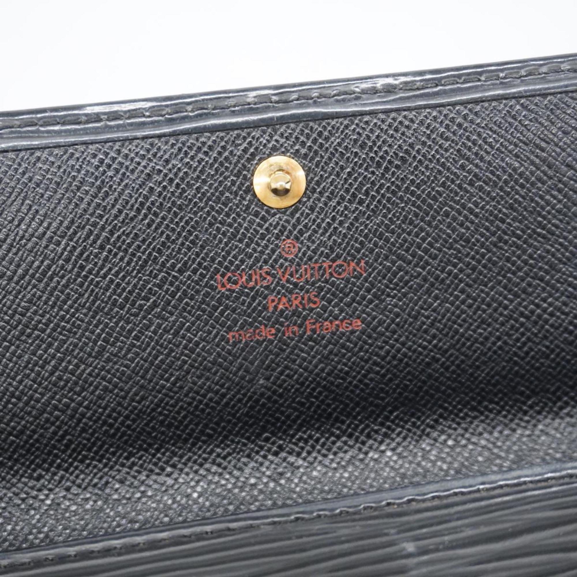 Louis Vuitton Long Wallet Epi Pochette Porto Monnaie Credit M63572 Noir Men's Women's