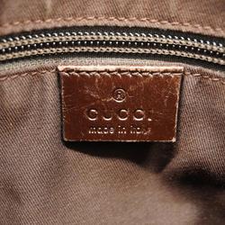 Gucci Shoulder Bag GG Canvas 145857 Leather Brown Women's