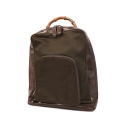 Gucci Backpack Bamboo 003 2058 0059 5 Nylon Leather Brown Women's