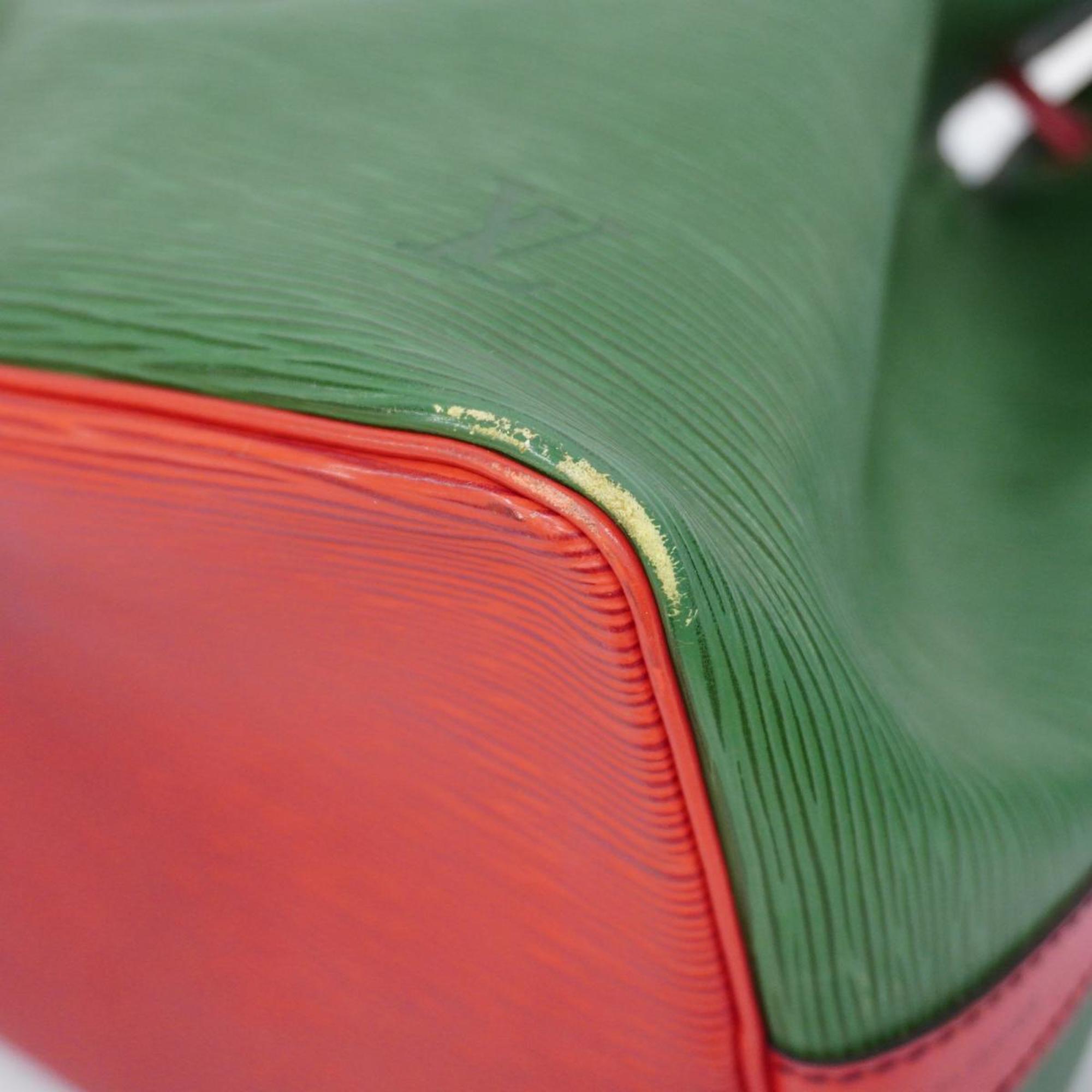 Louis Vuitton Shoulder Bag Epi Petit Noe M44147 Castilian Red Borneo Green Ladies