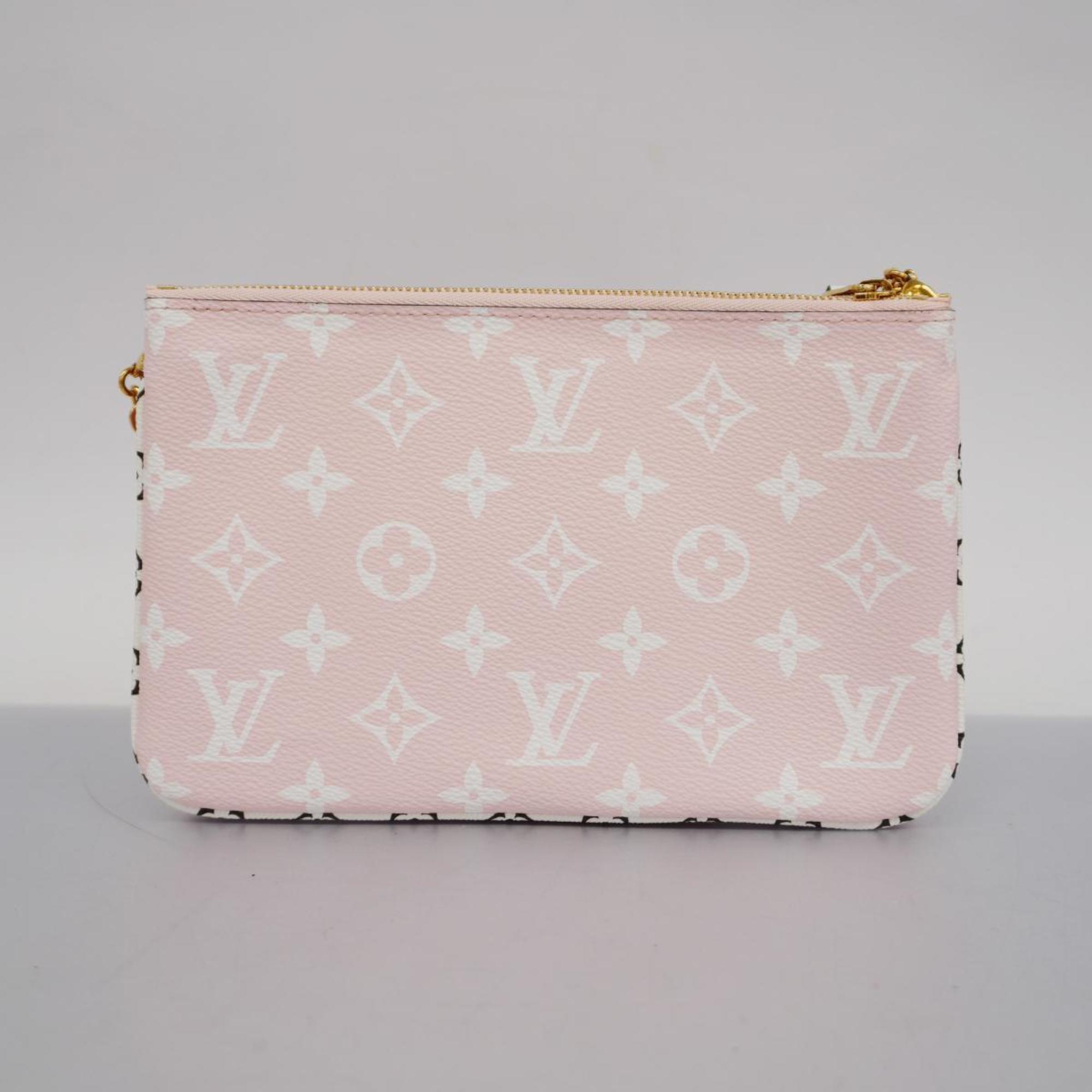Louis Vuitton Shoulder Wallet Monogram Giant Pochette Double Zip M67561 Red Pink Ladies