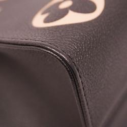 Louis Vuitton Handbag Monogram Empreinte Bicolor On the Go MM M45495 Black Beige Women's