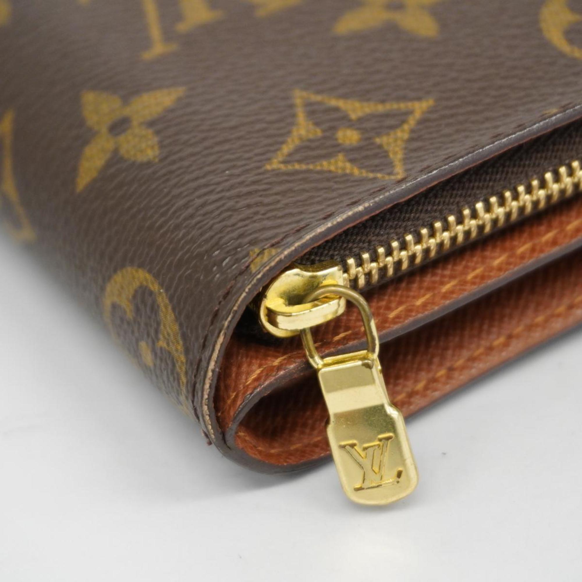 Louis Vuitton Wallet Monogram Compact Zip M61667 Brown Men's Women's