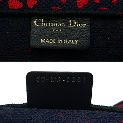 Christian Dior Heart Book Tote Women's Bag Canvas Black