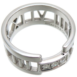 Tiffany Diamond Atlas Ladies Ring, 750 White Gold, Size 13