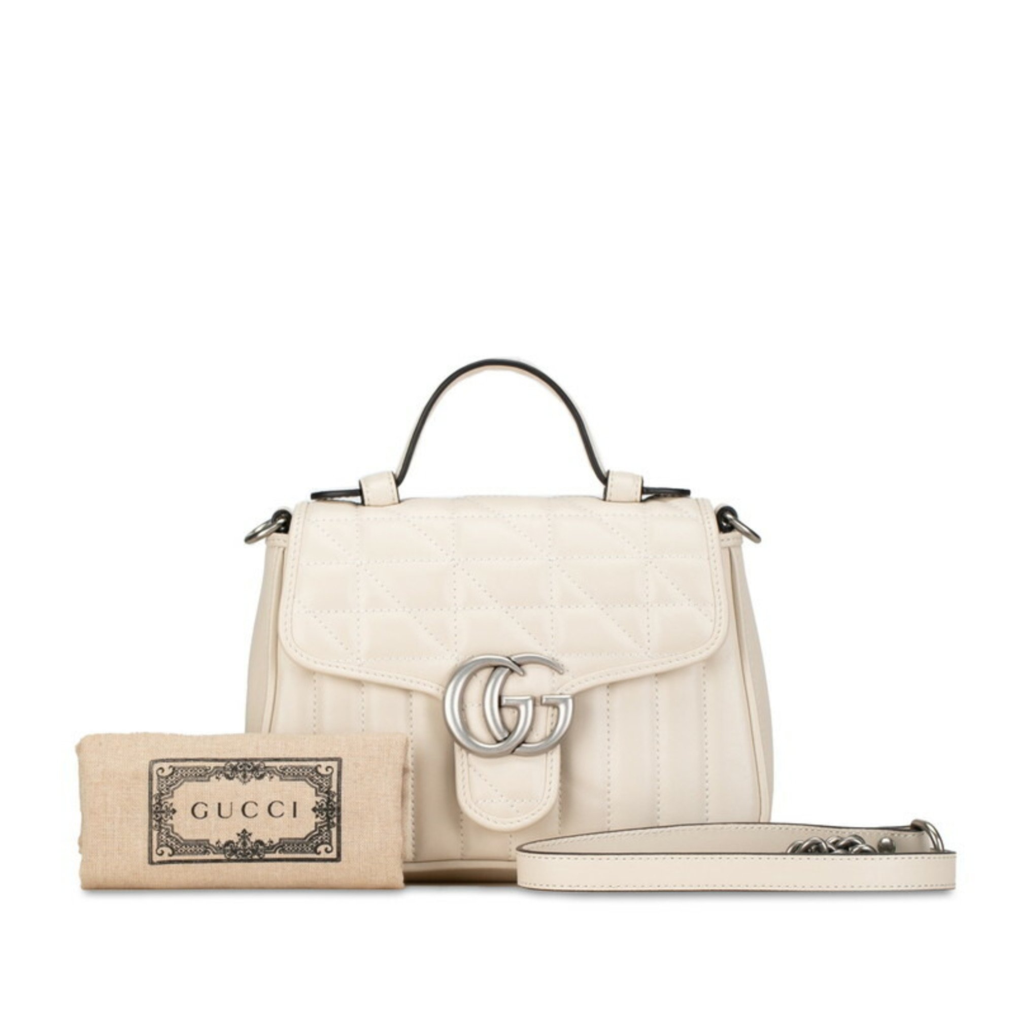Gucci GG Marmont Bag Shoulder 583571 Ivory White Leather Women's GUCCI
