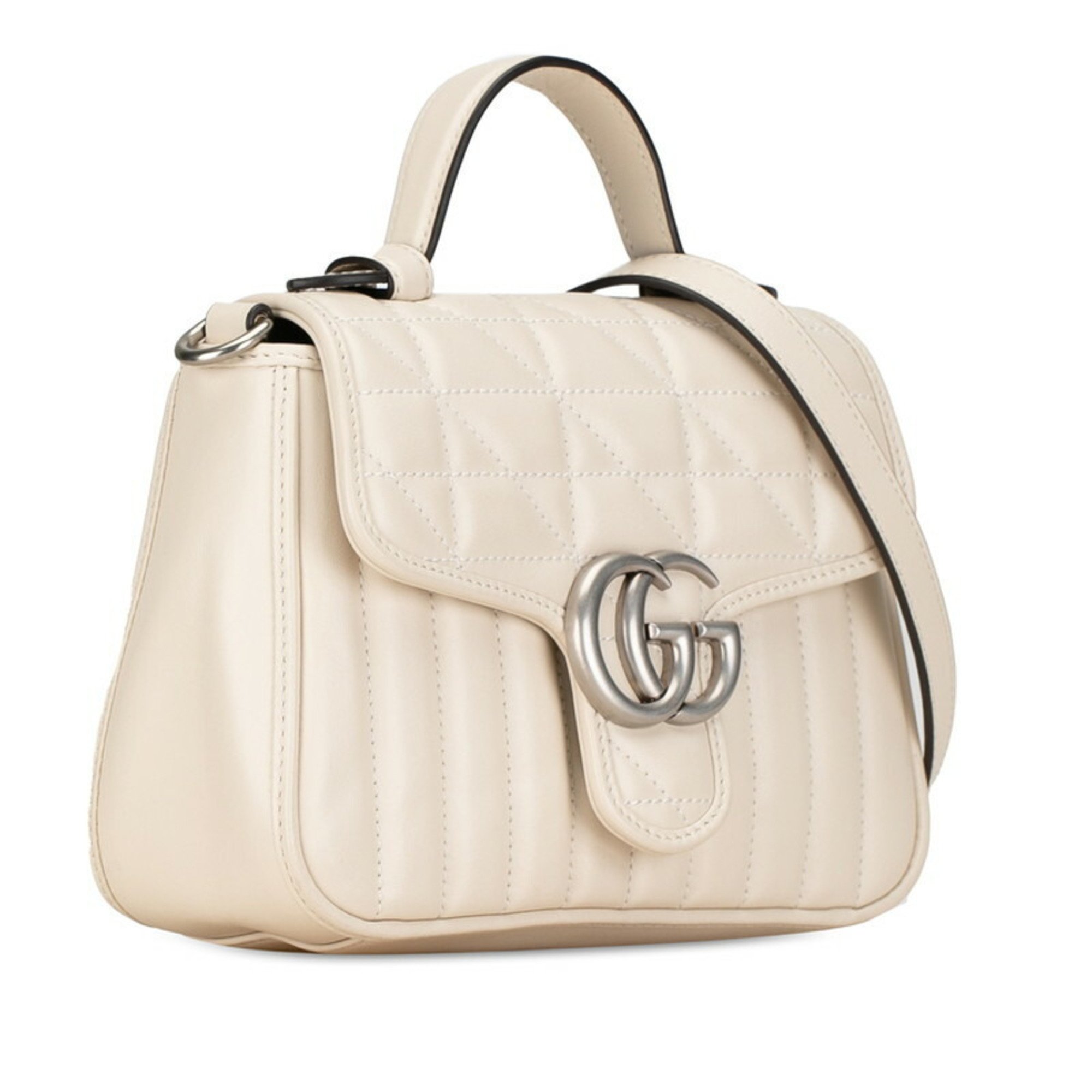 Gucci GG Marmont Bag Shoulder 583571 Ivory White Leather Women's GUCCI