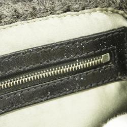 Fendi handbag Zucca Mamma Bucket leather wool grey black ladies