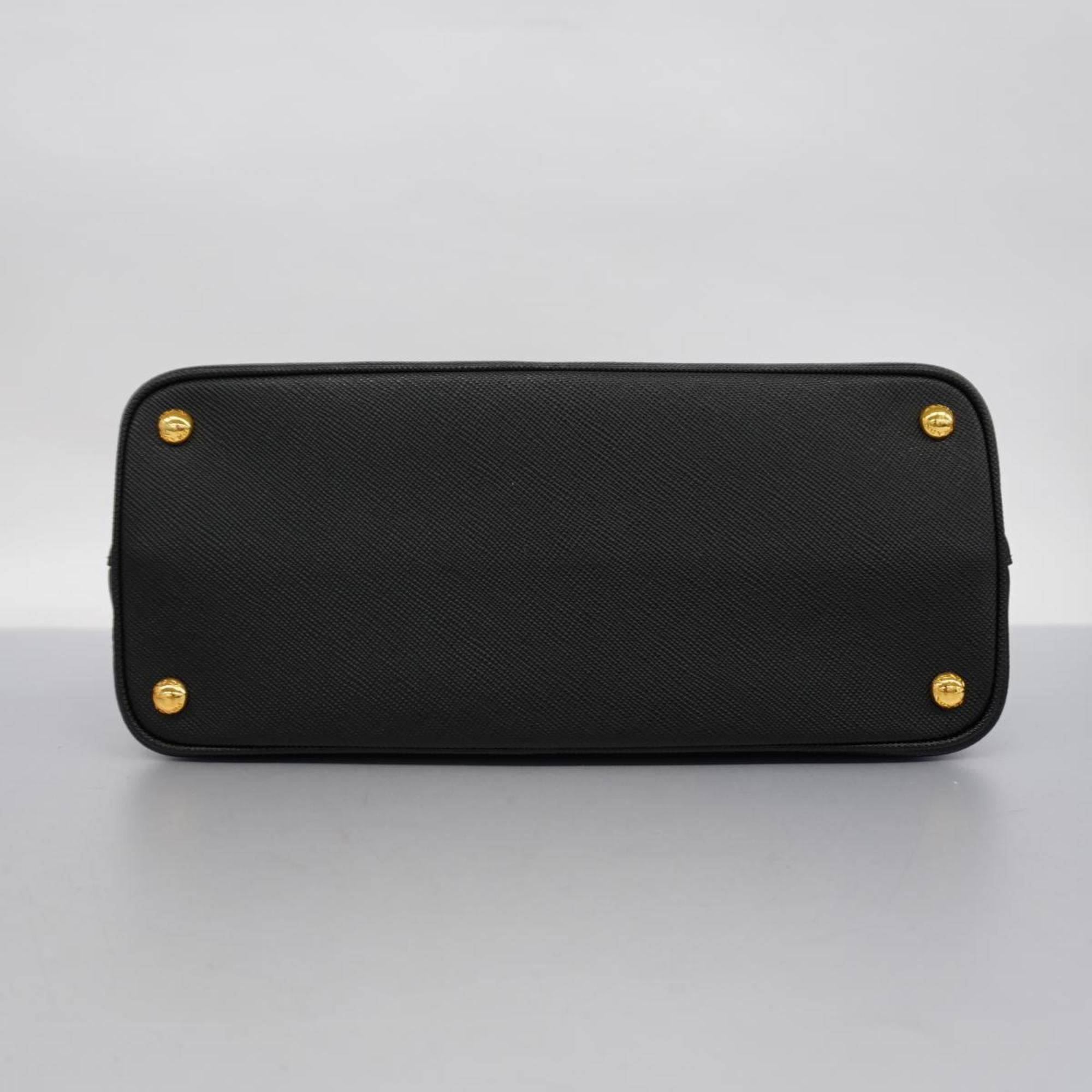 Prada Handbag Saffiano Deubre Leather Black Women's