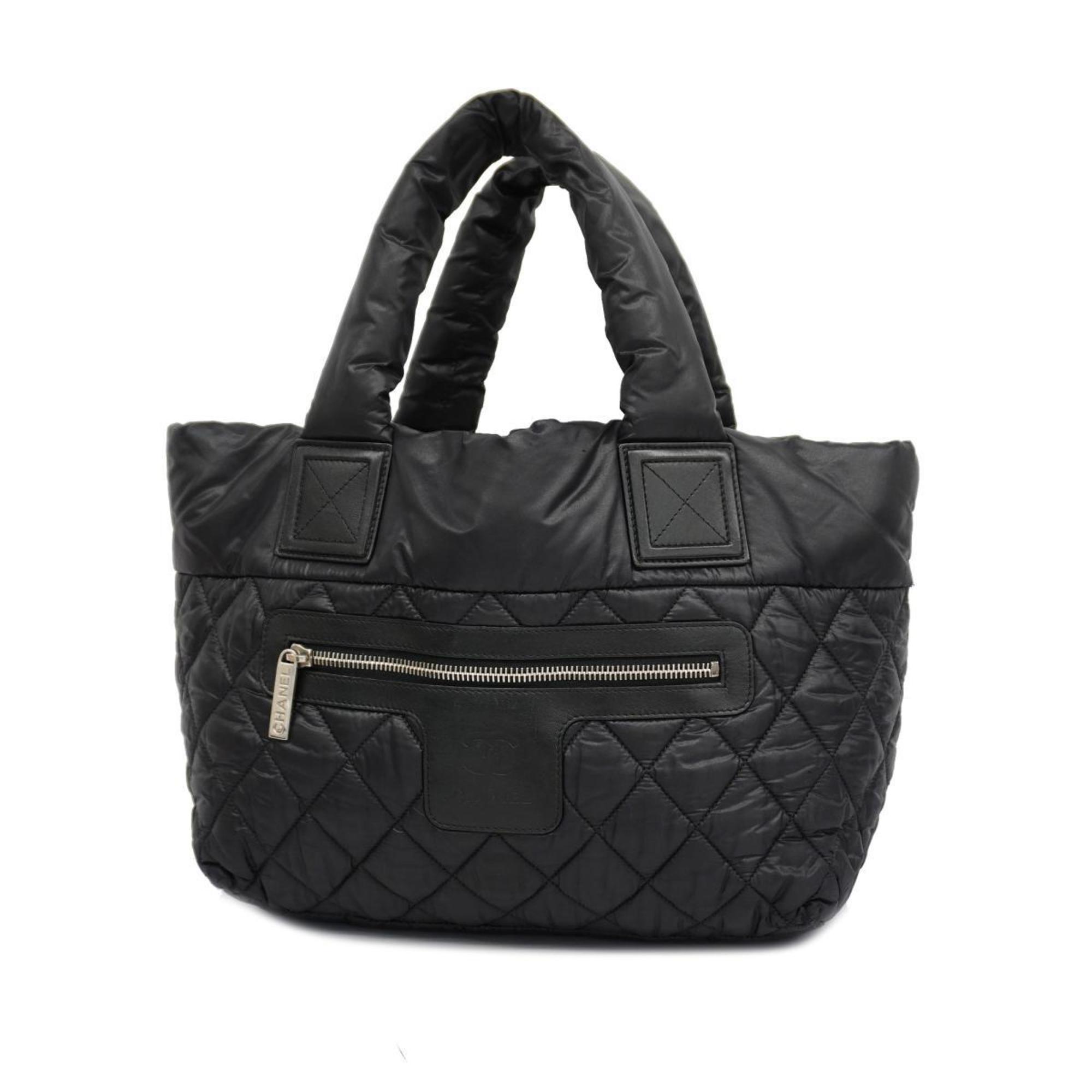 Chanel Tote Bag Coco Cocoon Nylon Black Women's