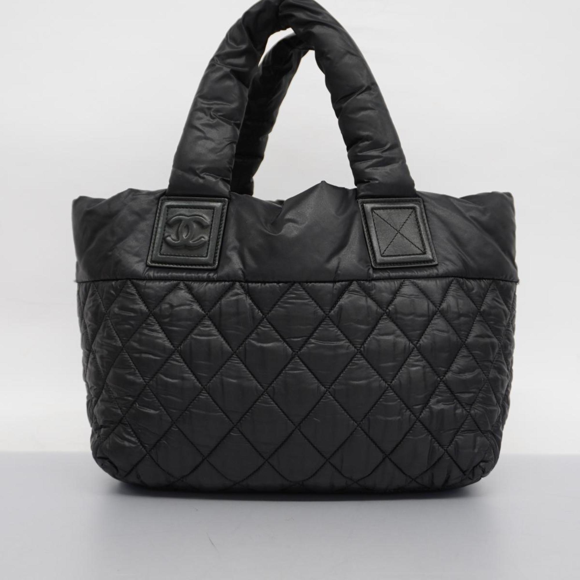 Chanel Tote Bag Coco Cocoon Nylon Black Women's