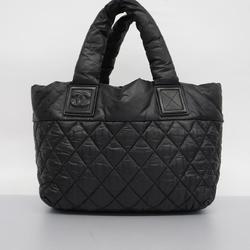 Chanel Tote Bag Coco Cocoon Nylon Black Women's