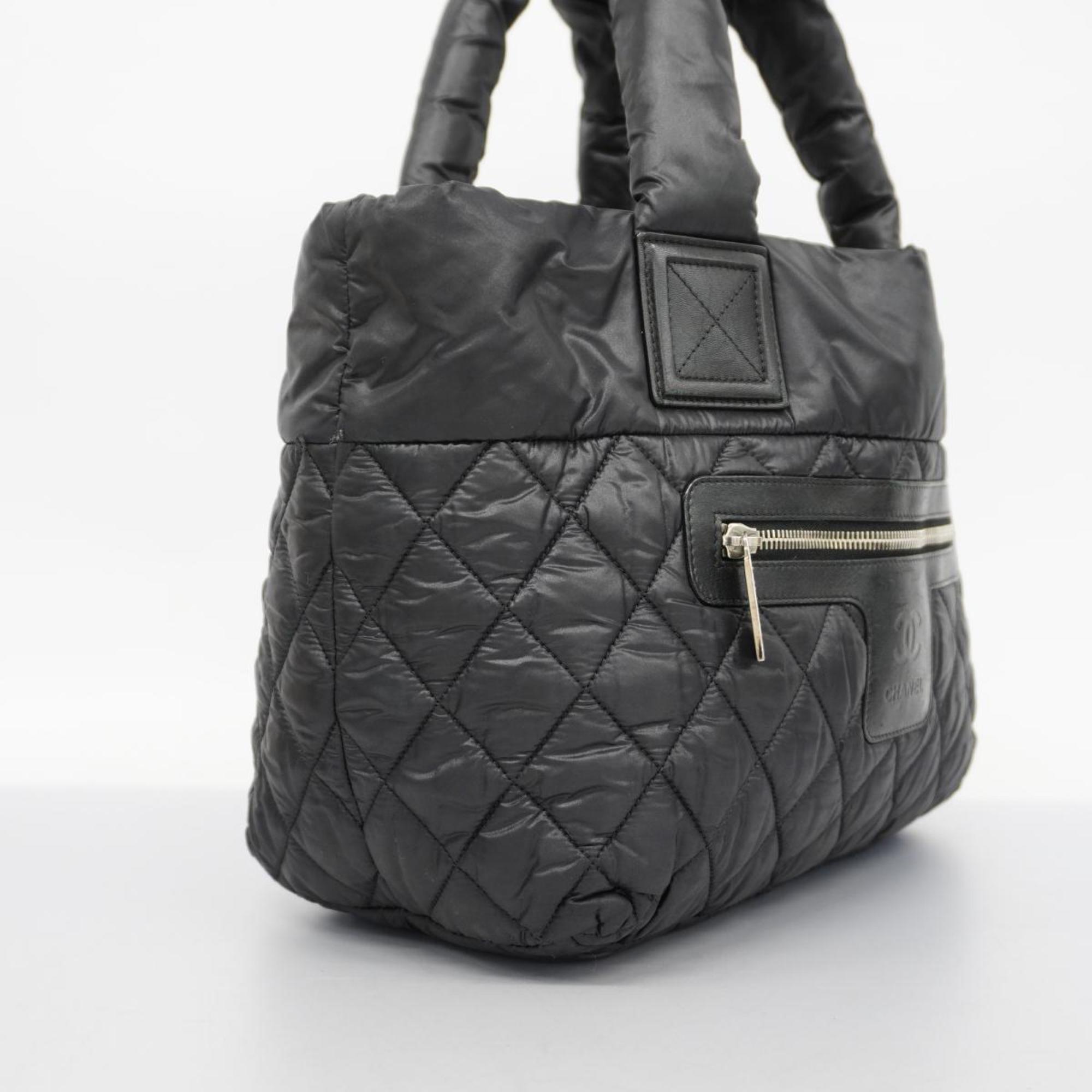 Chanel Tote Bag Coco Cocoon Nylon Black Women's
