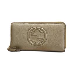 Gucci Long Wallet Soho 308004 Leather Gold Champagne Women's