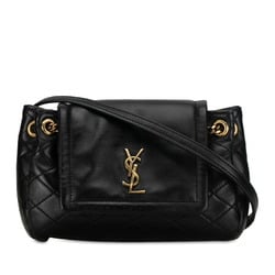 Saint Laurent Nolita YSL Chain Shoulder Bag 672738 Black Lambskin Women's SAINT LAURENT
