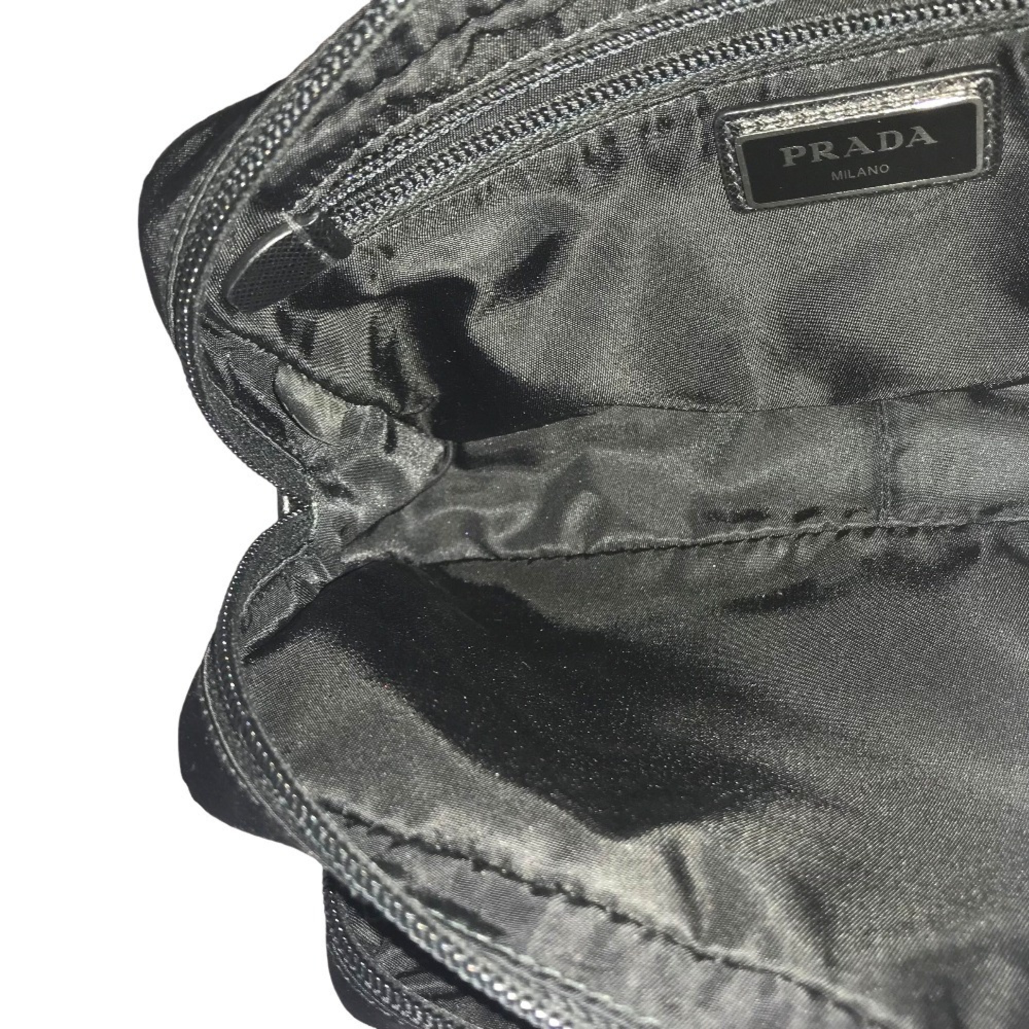 PRADA Saffiano Desouto Crossbody Bag for Men, Nylon, Black, 1BL010