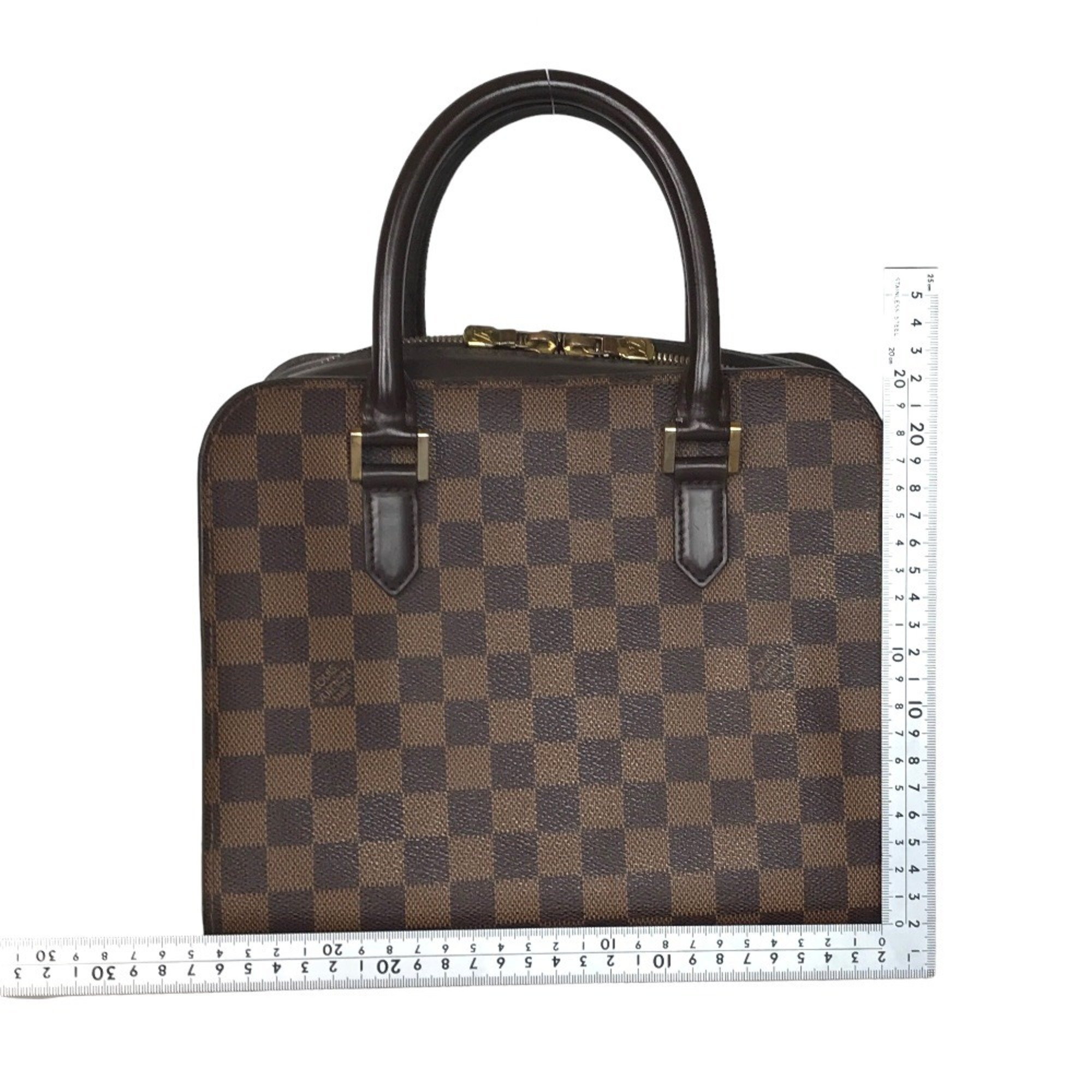 LOUIS VUITTON Louis Vuitton Triana Handbag Women's Damier Canvas Brown N51155