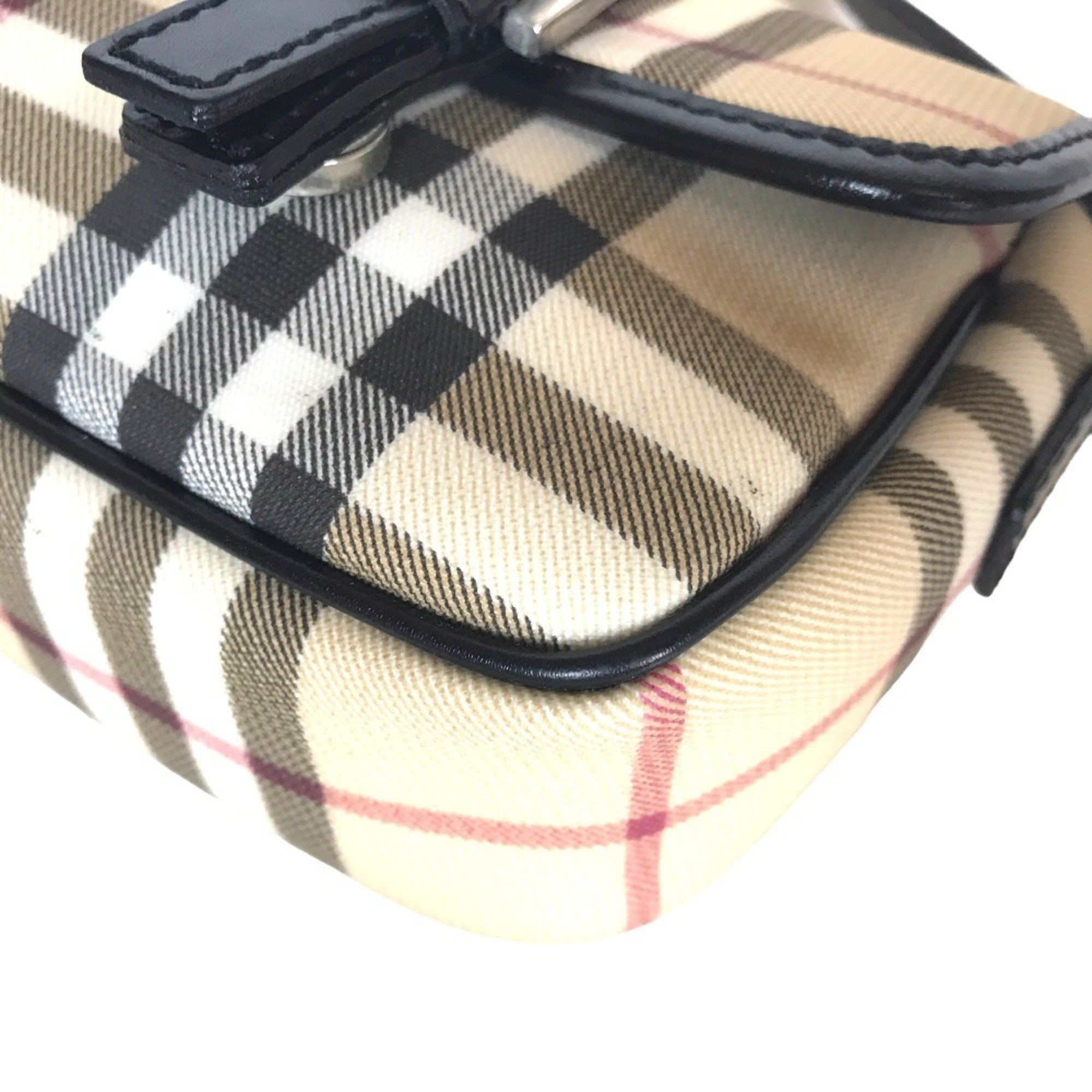 BURBERRY Nova Check Sling Bag Shoulder Women's Coated Canvas Beige Black T 04 02