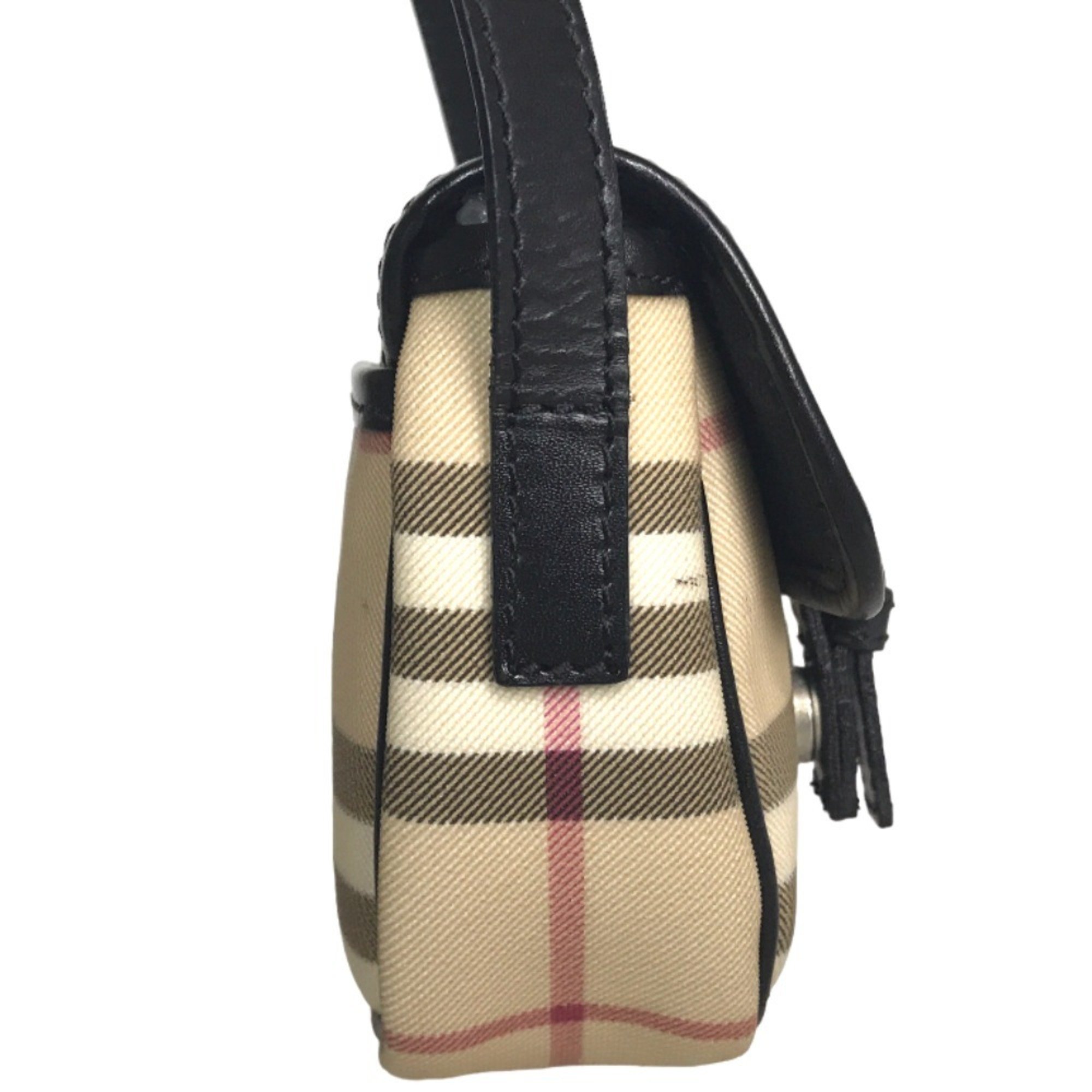 BURBERRY Nova Check Sling Bag Shoulder Women's Coated Canvas Beige Black T 04 02