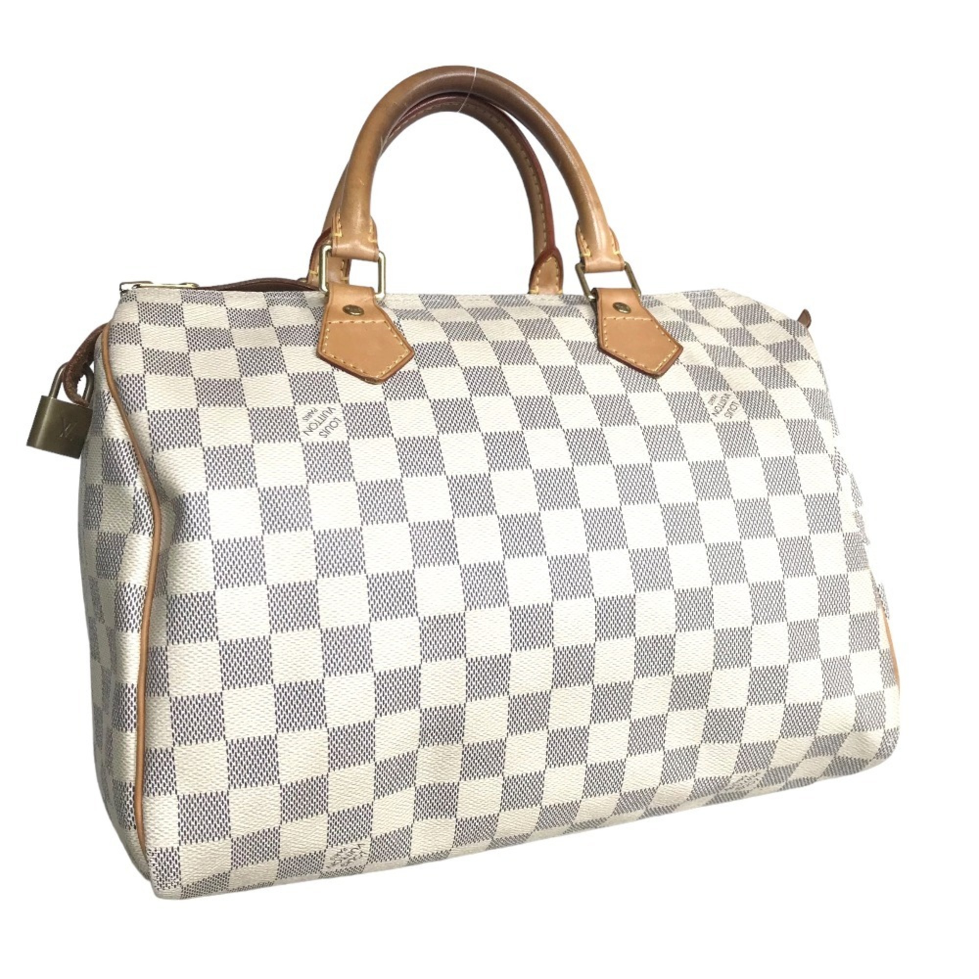 LOUIS VUITTON Louis Vuitton Speedy 30 Boston Bag Handbag Women's Damier Azur Canvas White N41533