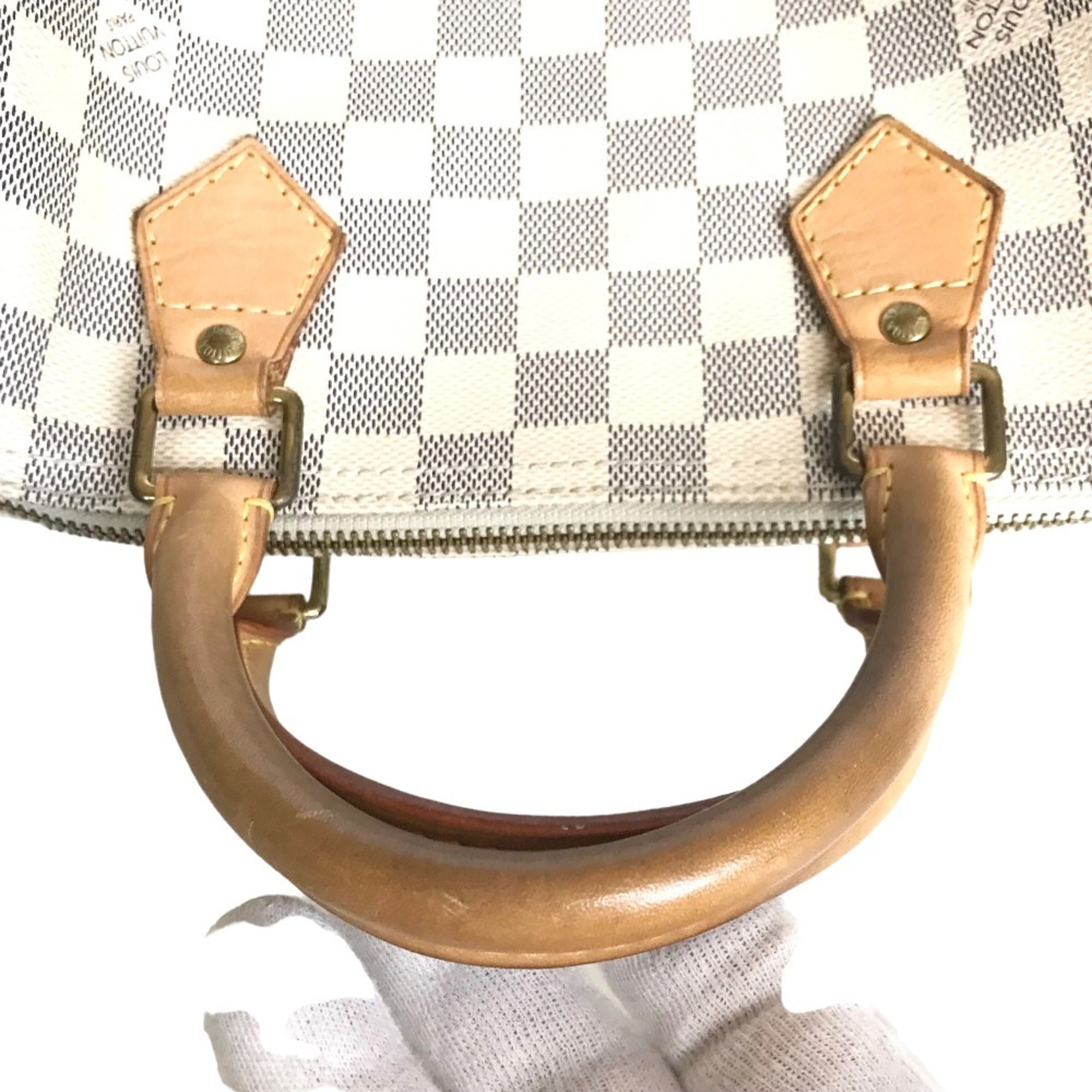 LOUIS VUITTON Louis Vuitton Speedy 30 Boston Bag Handbag Women's Damier Azur Canvas White N41533